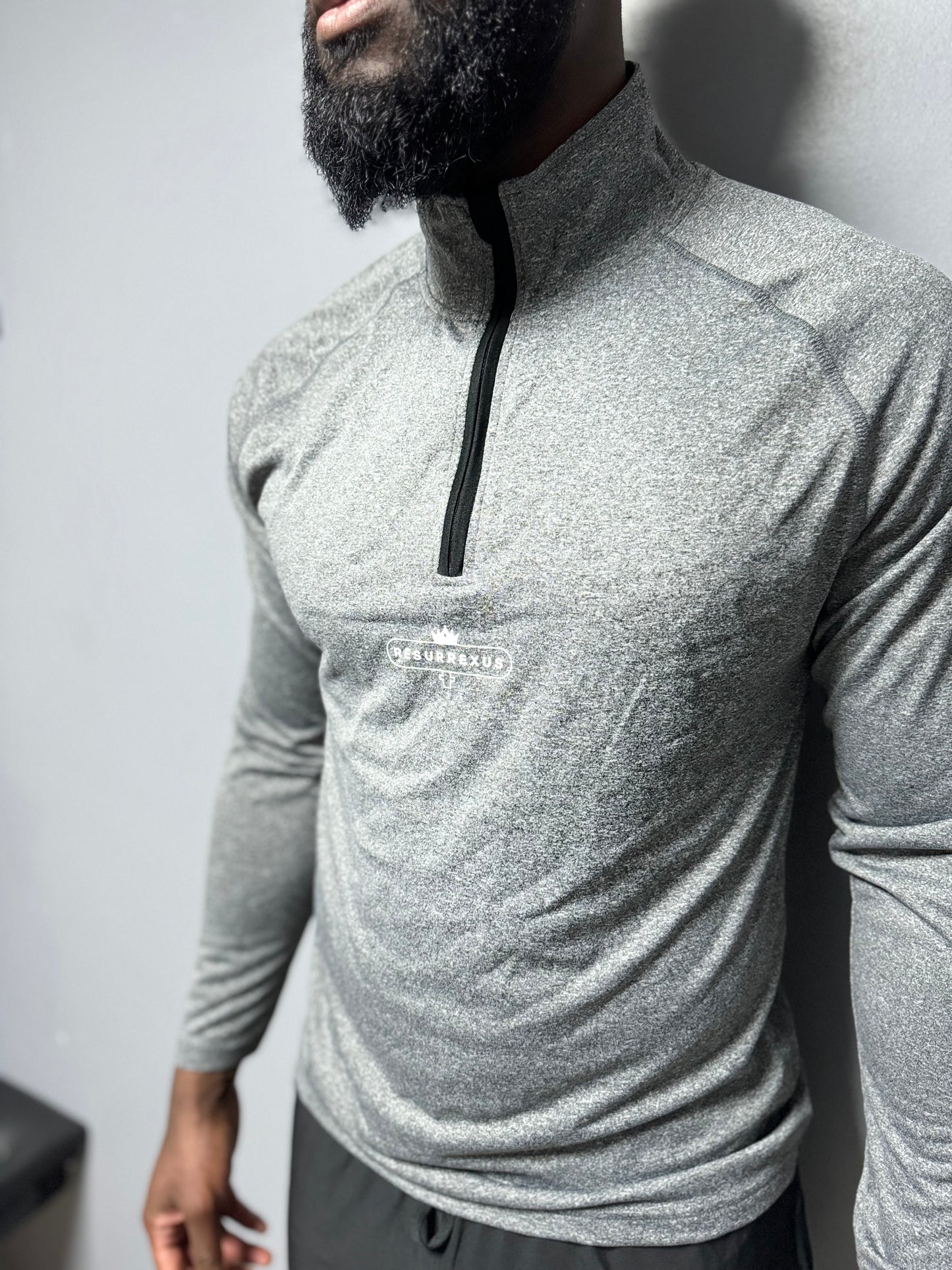 Grey spec 1/4 zip